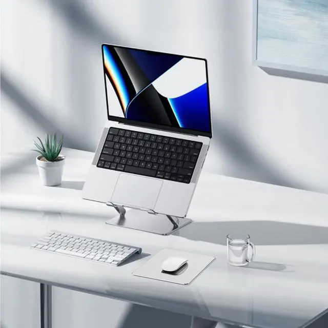 Alt view image 7 of 7 - Hard Metal Mouse Pad for Desk Aesthetic Rigid Mouse Pad for Magic Mouse and MacBook Pro/Air with Stable Rubber Base Aluminum Mousepad for Travel and Home Office (Silver)