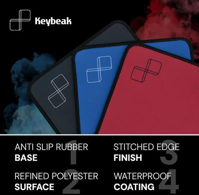 Alt view image 4 of 7 - Small Mouse Pad - Portable 6x8 Inch Minimalist Compact Keyboard Tray with Rubber Base and Stitched Edges Home Office Travel - Tundora Gray Mini