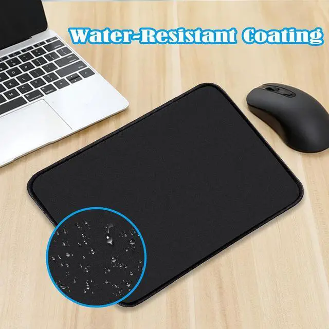 Alt view image 4 of 7 - 12 Pack Mouse Pad Computer Mouse Pads with Non-Slip Rubber Base Washable Mousepad with Stitched Edge Waterproof Mouse Pad for Computers Laptop PC Office & Home Black 10.2x8.2 Inch