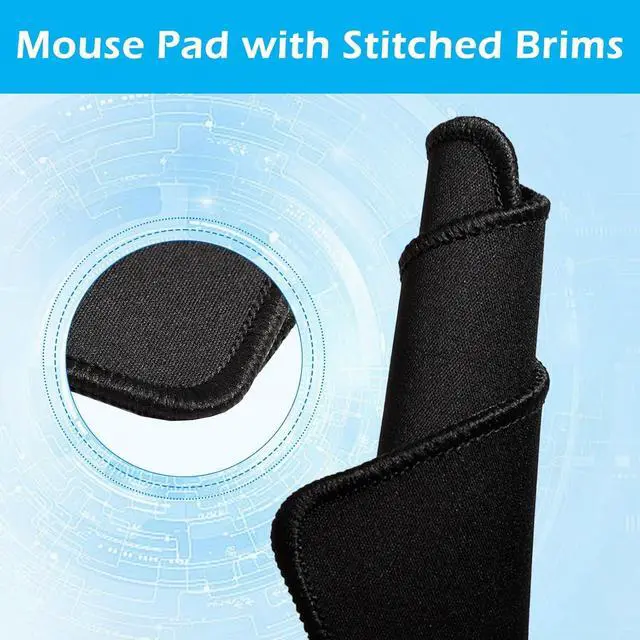 Alt view image 4 of 7 - 50 Pack Mouse Pad Mousepads Bulk with Non-Slip Rubber Base Gaming Mouse Pads Computer Mouse Pad with Stitched Edge Black Mouse Pad for Office Home 7.09x8.66 inch