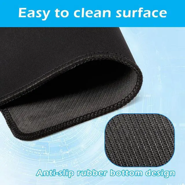 Alt view image 5 of 7 - 50 Pack Mouse Pad Mousepads Bulk with Non-Slip Rubber Base Gaming Mouse Pads Computer Mouse Pad with Stitched Edge Black Mouse Pad for Office Home 7.09x8.66 inch