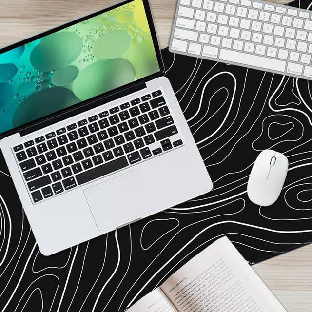 Alt view image 4 of 7 - UJoowalk Topographic Gaming Mouse Pad, Large, Black and White, 31.5 x 11.8 in