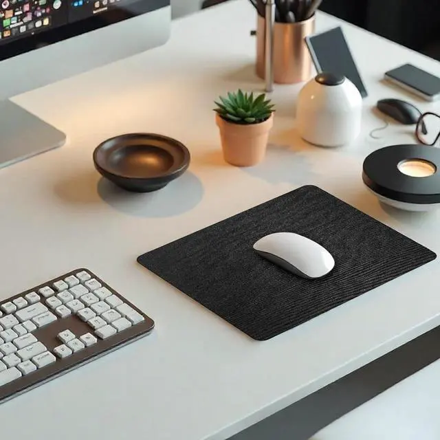 Alt view image 7 of 7 - 20 Pack Mouse Pad Computer Mouse Pads Black Mousepad with Grippy Non-Slip Rubber Base Smooth Tracks Computer Mouse Pads Bulk for Computers Laptop Office & Home Black 8.7x7.1 Inch