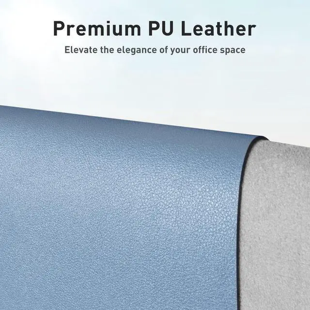 Alt view image 2 of 7 - Leather Desk Pad Protector Large Mouse Pad Office Desk Mat Non-Slip PU Leather Desk Blotter Laptop Desk Pad Waterproof Desk Writing Pad for Office and Home (Denim Blue 23.6 x 13.7)