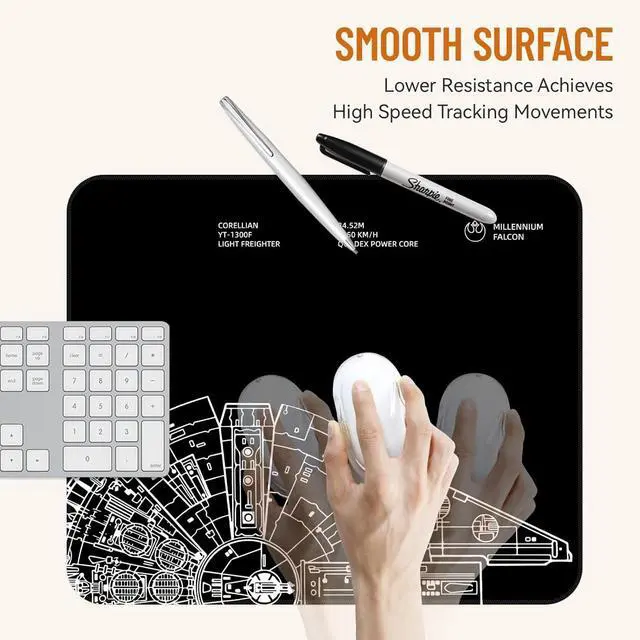 Alt view image 3 of 7 - Cute Mousepad Computer Kawaii Cool Mousepad Cool Women Black Design Kids Boys Girls Teen Funny Fun Modern Decorative Men Small Office MouseMat for Laptop