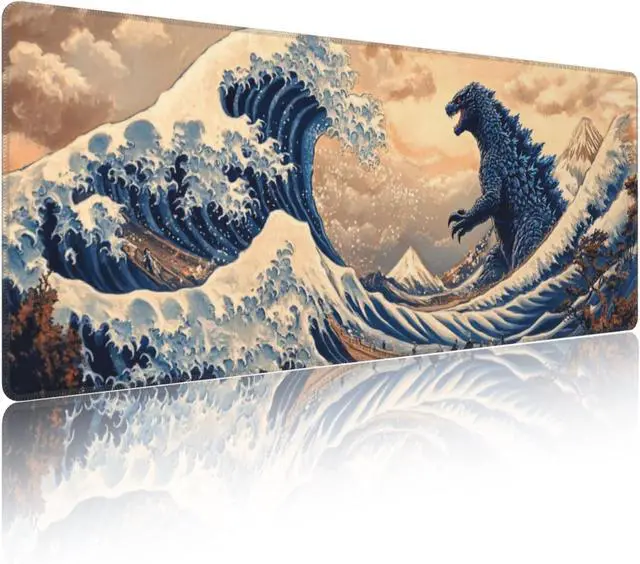 Main image of Japanese Sea Wave Large Mouse Pad Gaming Mouse Pad XXL Art Large Mouse Pad Keyboard Mat Desk Mat Non-Slip Rubber Base