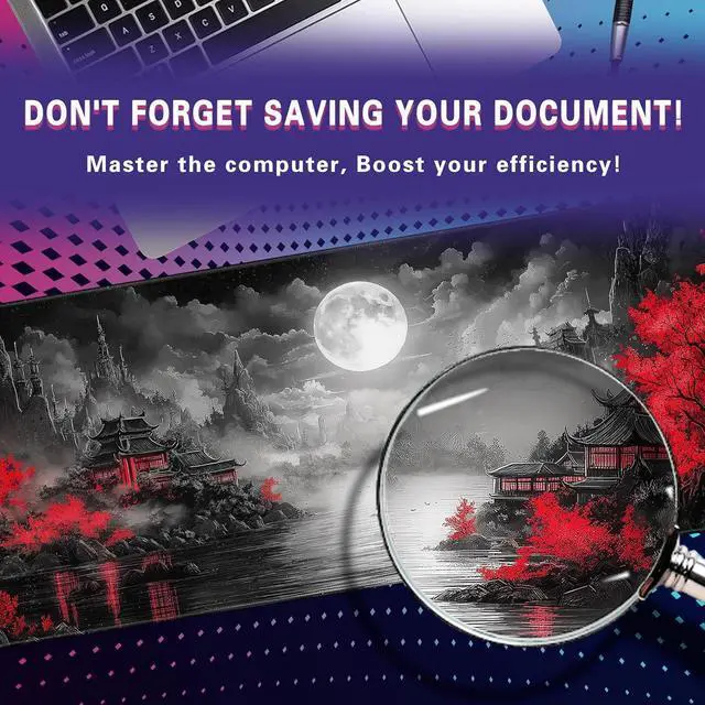 Alt view image 4 of 7 - Large Gaming Mouse Pad Full Keyboard Mat with Stitched Edges Non-Slip Nature Rubber Base for Gaming and Office Cool Desk Accessories 31.5 X 11.8 Inches