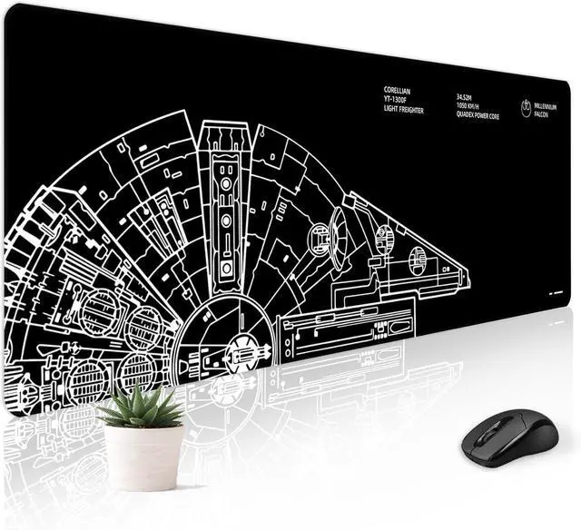 Main image of Mousepad Desk Mat Gaming Large Keyboard Cute Office Desktop Computer Laptop Black XXL Long Giant Big Cool Modern Design Unique for Women Girls Men Boys Gamer Oversized Wide 30x12'' Mousepad