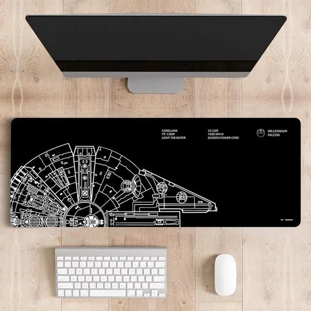 Alt view image 6 of 6 - Mousepad Desk Mat Gaming Large Keyboard Cute Office Desktop Computer Laptop Black XXL Long Giant Big Cool Modern Design Unique for Women Girls Men Boys Gamer Oversized Wide 30x12'' Mousepad