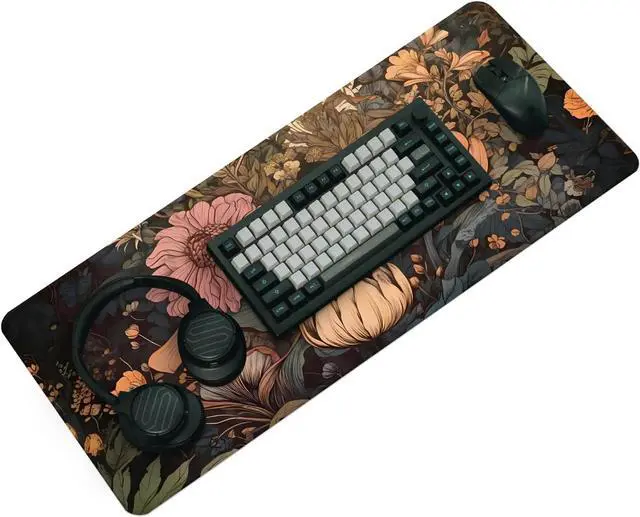Alt view image 2 of 7 - Gaming Mouse Pad with Anti-Slip Rubber Base Extended Large Computer Mouse Mat with Stitched Edges Long XL Anime Mousepad for Laptop and Keyboard 31.5 x 11.8 inch (Wildflowers)