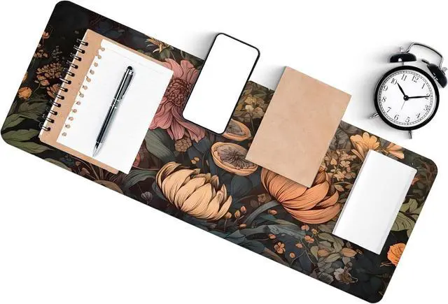 Alt view image 4 of 7 - Gaming Mouse Pad with Anti-Slip Rubber Base Extended Large Computer Mouse Mat with Stitched Edges Long XL Anime Mousepad for Laptop and Keyboard 31.5 x 11.8 inch (Wildflowers)