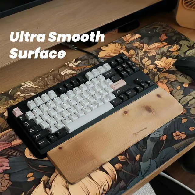 Alt view image 5 of 7 - Gaming Mouse Pad with Anti-Slip Rubber Base Extended Large Computer Mouse Mat with Stitched Edges Long XL Anime Mousepad for Laptop and Keyboard 31.5 x 11.8 inch (Wildflowers)