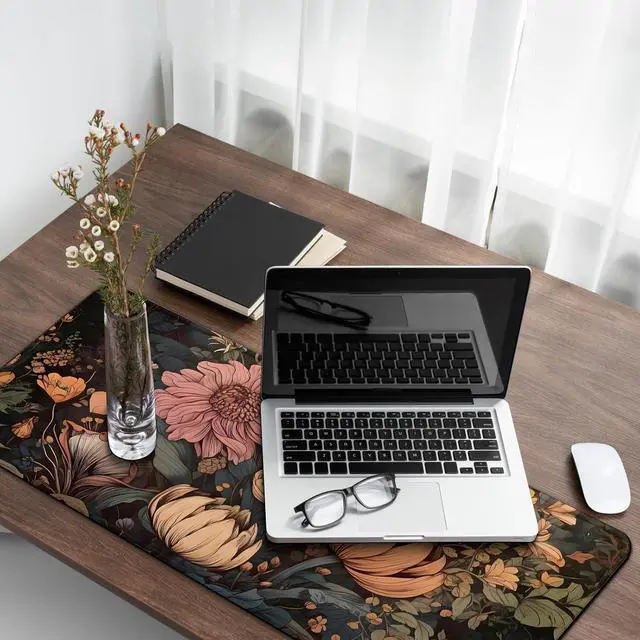Alt view image 7 of 7 - Gaming Mouse Pad with Anti-Slip Rubber Base Extended Large Computer Mouse Mat with Stitched Edges Long XL Anime Mousepad for Laptop and Keyboard 31.5 x 11.8 inch (Wildflowers)