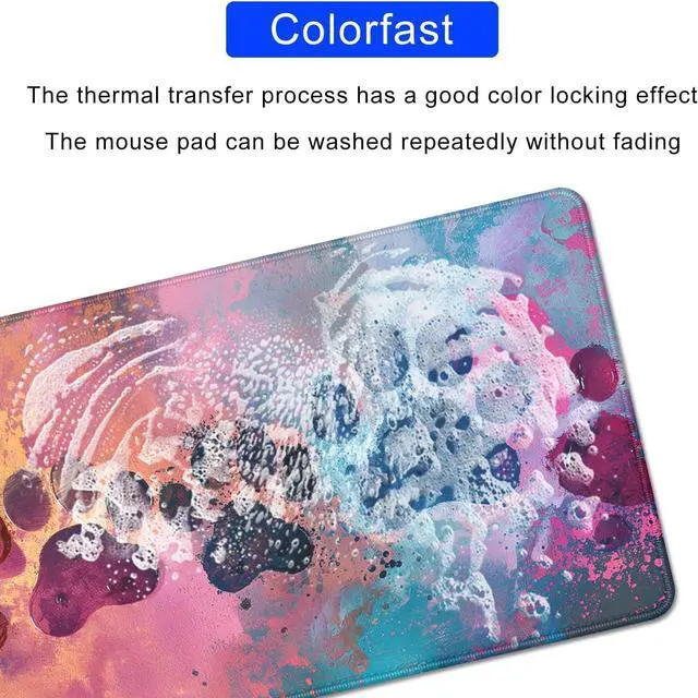 Alt view image 7 of 7 - Cute Dog Paw Print Mouse Pad Desk Mat Large Mouse Pads Desk Pad Full Size Mouse Pad Gaming Mousepad Mouse Mat with Stitched Edge - Non-Slip Rubber Base for Office Computer Keyboard Laptop