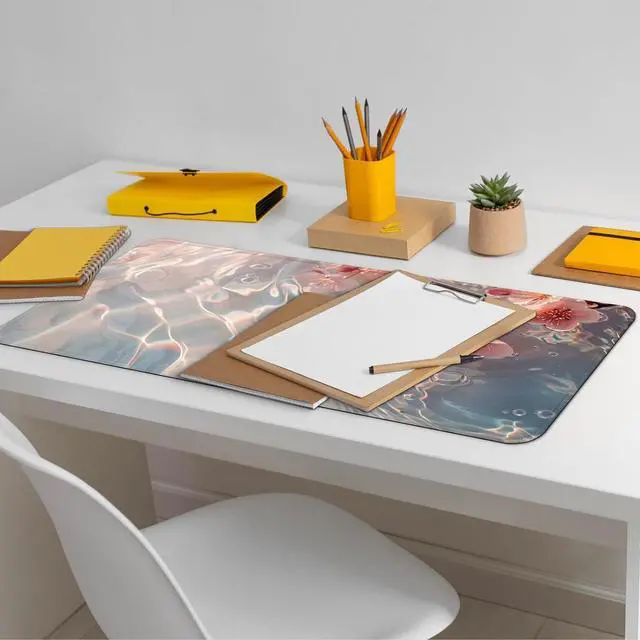 Alt view image 7 of 7 - Large Computer Mouse Pad with Non-Slip Base for Desktop Cute Gaming Mouse Mat with Stitched Edges Long Extended Anime Mousepad for Laptop 31.5 x 11.8 inches (Pink Cherry Blossoms)