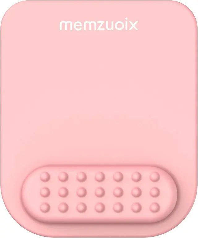 Alt view image 2 of 7 - Pink Ergonomic Mouse Pad with Wrist Rest Support Premium Memory Foam Cushioning for Pain Relief Non-Slip PU Base for Stable Smooth Control - Perfect for Laptop Computer and Home Office