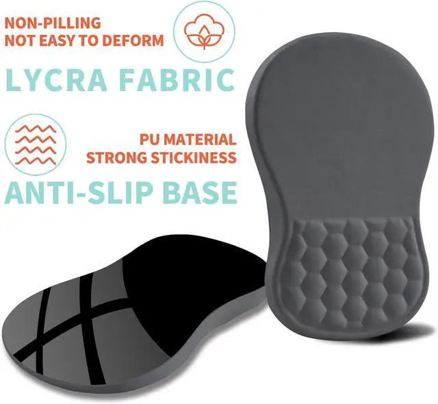 Alt view image 6 of 6 - Ergonomic Mouse Pad Wrist Support with Memory Foam Massage Bulge Carpal Tunnel Pain Relief Mousepad Wrist Rest for Mouse(12x8 inch Dark Grey)