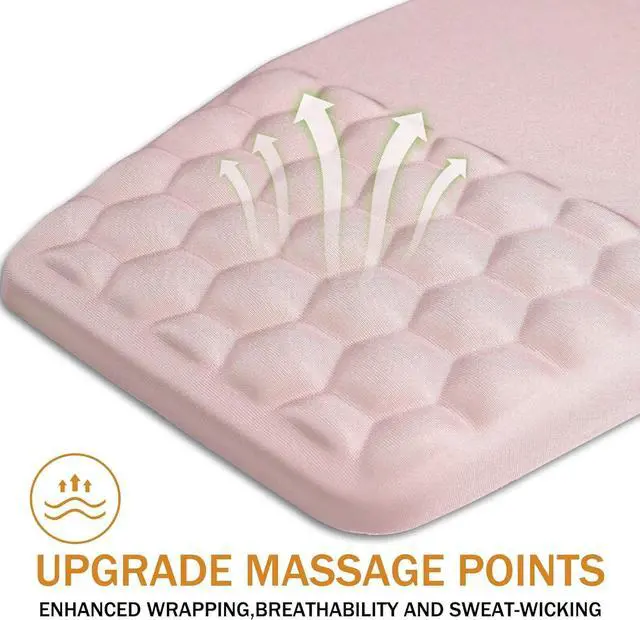 Alt view image 2 of 7 - Ergonomic Mouse Pad Wrist Support Upgrade Mousepad with Massage Design Non-Slip PU Base Desktop Mouse Pads for Pain Relief Computer Office & Home 12 x 8 inE-Pink