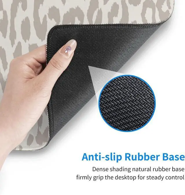 Alt view image 4 of 7 - Large Mouse Pad Gaming Mousepad XL Beige Leopard Print Desk Mat Mouse Pad Long 31.5x11.8 in Extended Big Cute Mousepad Waterproof Desk Pad with Non-Slip Base and Stitched Edges for Computer Keyboard