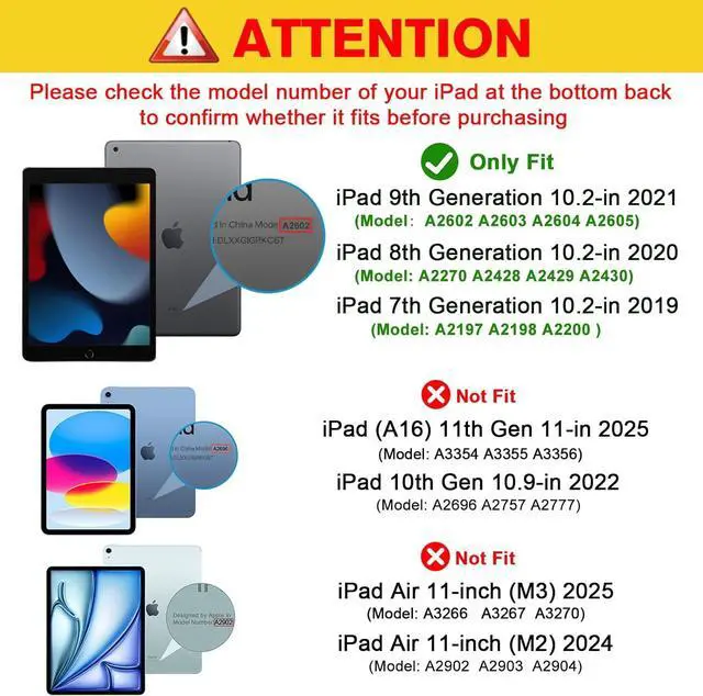 Alt view image 2 of 7 - for iPad 9th/ 8th/ 7th Generation Case 10.2 Inch (2021/2020/2019 Release) 10.2 iPad Case 9th/ 8th/ 7th Gen Cover Slim Smart Cover with Translucent Hard Shell Back -Black