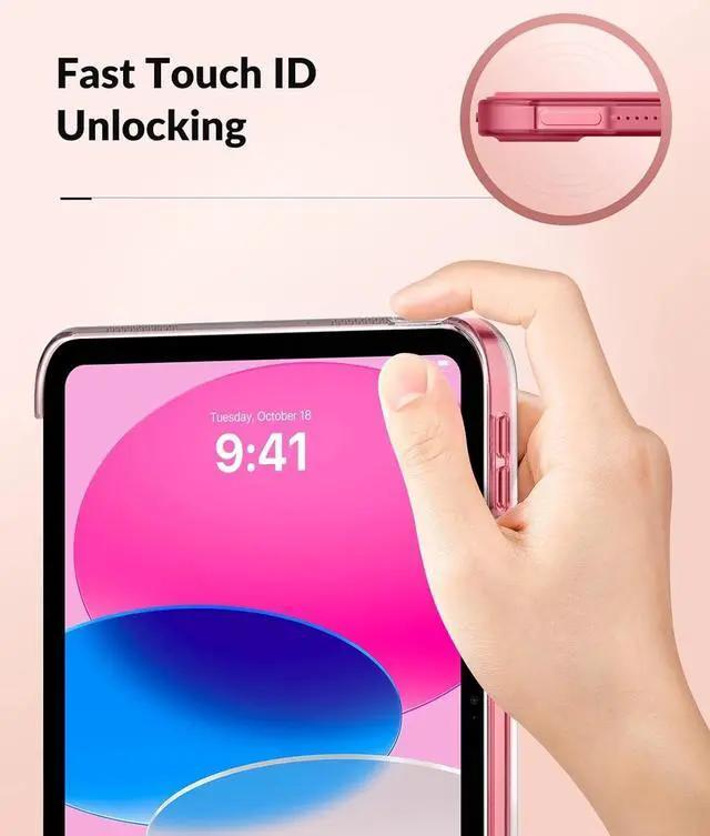 Alt view image 3 of 7 - Case for New iPad (A16) 11th Generation 2025/ 10th Generation 2022 iPad 11 inch/ 10.9 inch Case with Soft TPU Translucent Frosted Back Cover Auto Wake/Sleep Support Touch ID Watermelon