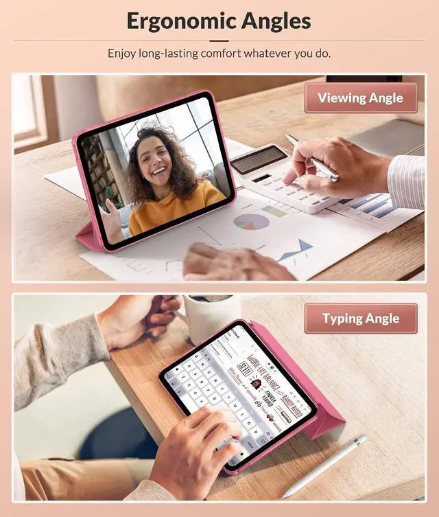 Alt view image 5 of 7 - Case for New iPad (A16) 11th Generation 2025/ 10th Generation 2022 iPad 11 inch/ 10.9 inch Case with Soft TPU Translucent Frosted Back Cover Auto Wake/Sleep Support Touch ID Watermelon