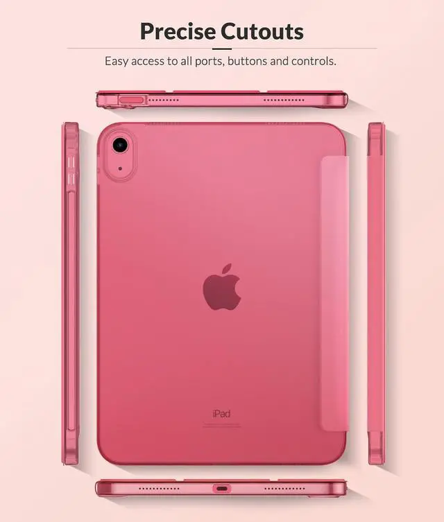 Alt view image 6 of 7 - Case for New iPad (A16) 11th Generation 2025/ 10th Generation 2022 iPad 11 inch/ 10.9 inch Case with Soft TPU Translucent Frosted Back Cover Auto Wake/Sleep Support Touch ID Watermelon