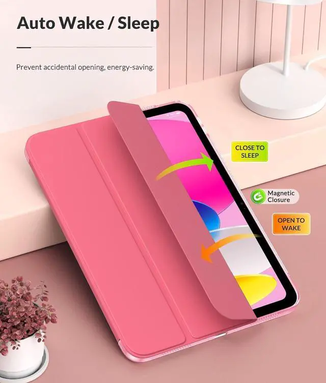 Alt view image 7 of 7 - Case for New iPad (A16) 11th Generation 2025/ 10th Generation 2022 iPad 11 inch/ 10.9 inch Case with Soft TPU Translucent Frosted Back Cover Auto Wake/Sleep Support Touch ID Watermelon