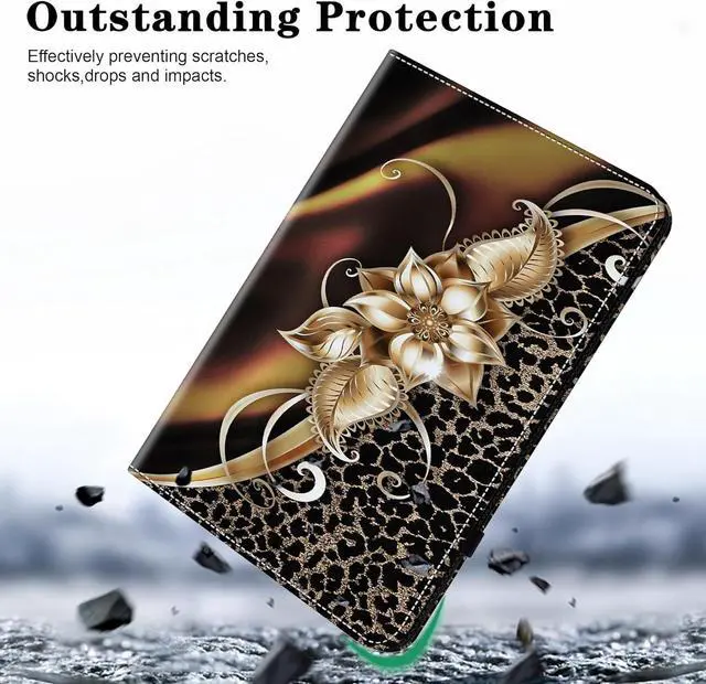 Alt view image 2 of 7 - Case for  Tab M11 (TB-330FU/330XU) 11 2024 Premium PU Leather Flip Stand Case with Elastic Band/Card Slots/Pen Holder for  Tab M11 Tablet - Metallic Flower
