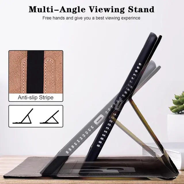 Alt view image 3 of 7 - Case for  Tab M11 (TB-330FU/330XU) 11 2024 Premium PU Leather Flip Stand Case with Elastic Band/Card Slots/Pen Holder for  Tab M11 Tablet - Metallic Flower