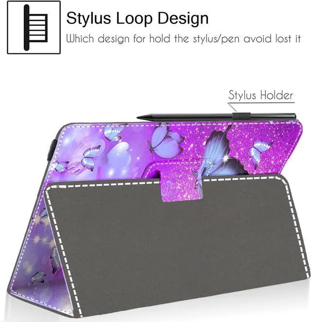 Alt view image 4 of 7 - Universal 11 11.5 Inch Android Tablet Case Slim Folding Stand Cover for 10.5 10.9 11 11.5 and All 10.5- 11.5 Touchscreen Tablet Case with Stylus Pen Holder Butterfly 01