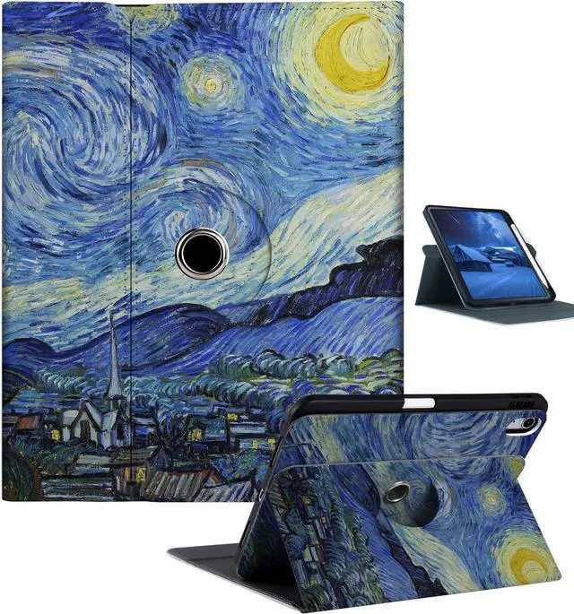 Main image of Rotating Case for iPad Air 6th/5th/4th Generation (2024/2022/2020) iPad Case with Pencil Holder - 360 Degree Rotating Multi-Angle Viewing Stand Cover with Auto Sleep/Wake -Starry Night
