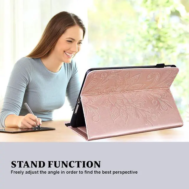 Alt view image 6 of 7 - Case for  Tab M9 Case 9.0 inch (TB-310FU 2023 Released) Shockproof Smart Embossed with Card Solts Cover for  Tab M9 Tablet Case-Golden