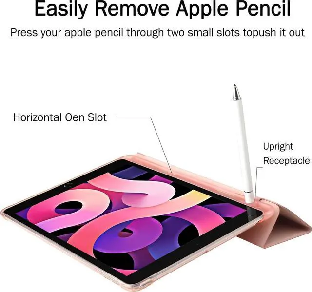 Alt view image 7 of 7 - Cute Kawaii Pink Bows Pad Case for 10.9 Inch iPad 2022/2025(iPad 10th/11th Gen) Clear TPU Smart Stand Back Cover with Pencil Holder Auto Wake/Sleep Case for Women Girls