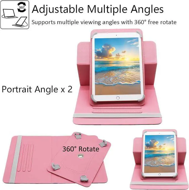 Alt view image 5 of 6 - Universal 10 10.1 Inch Android Tablet Case PU Leather 360 Degree Rotating Multi-Angle Viewing Stand Case Cover for 10 10.1 and All 9.5-10.5 Inch Tablet Bird