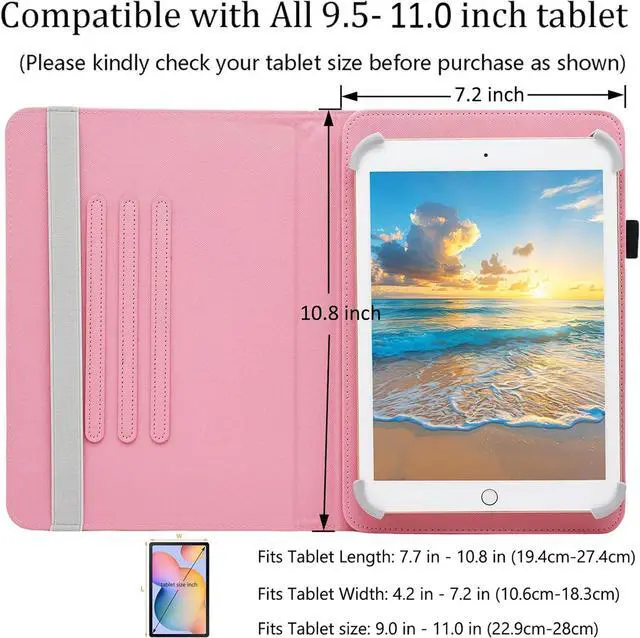 Alt view image 6 of 6 - Universal 10 10.1 Inch Android Tablet Case PU Leather 360 Degree Rotating Multi-Angle Viewing Stand Case Cover for 10 10.1 and All 9.5-10.5 Inch Tablet Bird