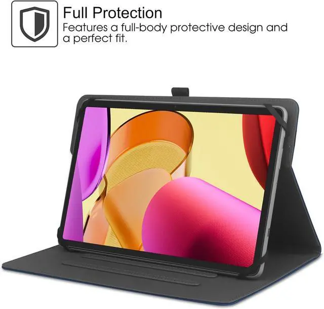 Alt view image 3 of 7 - Universal 9 9.7 10.1 10.2 10.5 10.9 11 Tablet Case Protective Cover Stand Folio Case for 9-11 Inch Tablet Case Cover with Pen Holder for iPad -Navy