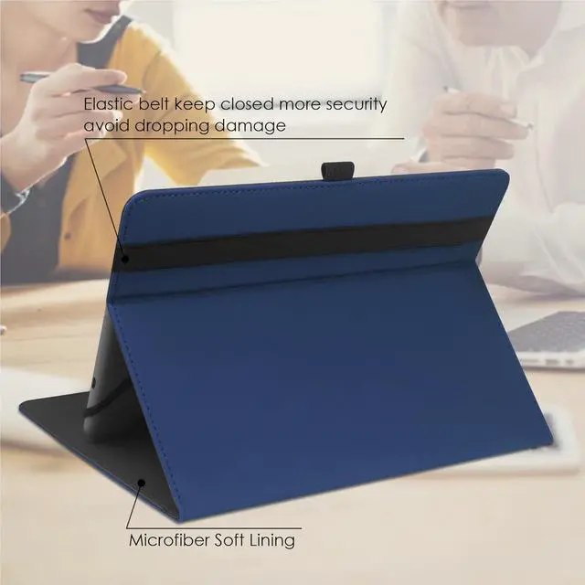 Alt view image 5 of 7 - Universal 9 9.7 10.1 10.2 10.5 10.9 11 Tablet Case Protective Cover Stand Folio Case for 9-11 Inch Tablet Case Cover with Pen Holder for iPad -Navy