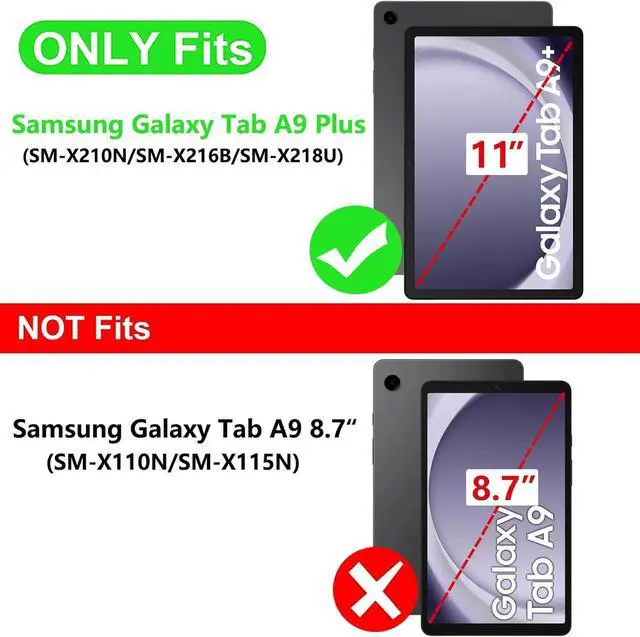 Alt view image 2 of 7 - for  Galaxy Tab A9 Plus Case Multiangle Stand for  Tab A9 Plus Tablet Case 11 Inch SM-X210/SM-X216/SM-X218 Black