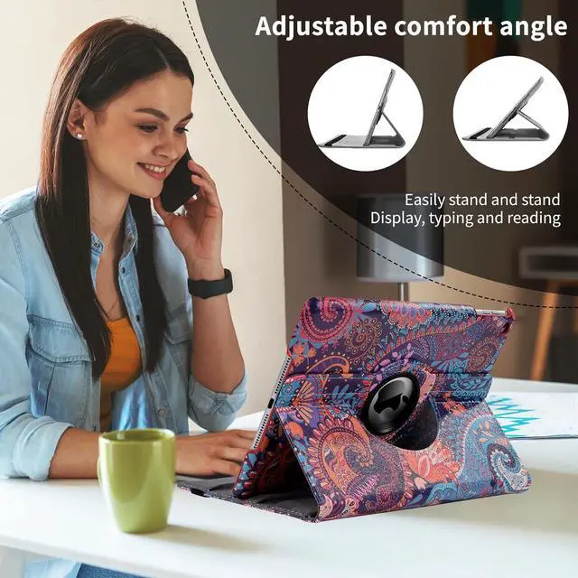 Alt view image 5 of 7 - iPad Case Fit 2018/2017 iPad 9.7 6th/5th Generation - 360 Degree Rotating iPad Air Case Cover with Auto Wake/Sleep Compatible with  iPad 9.7 Inch 2018/2017 (National Wind)