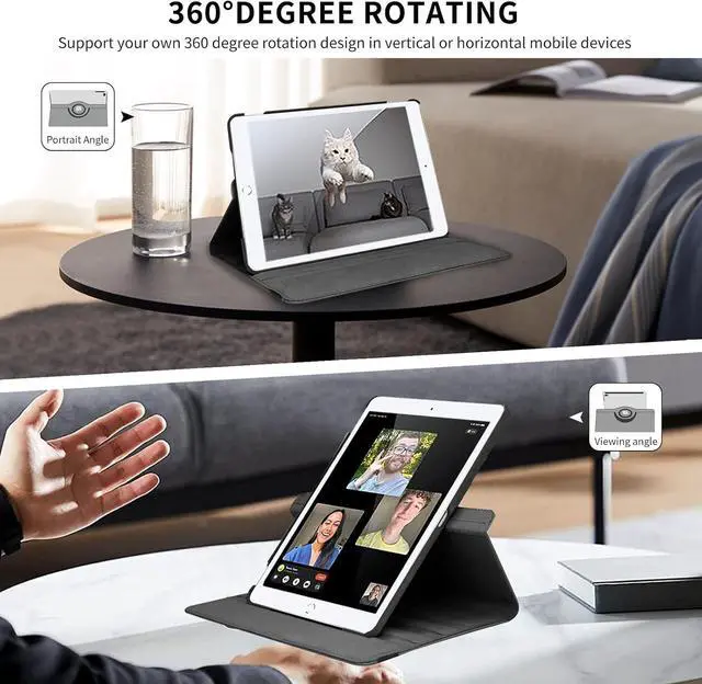 Alt view image 6 of 7 - iPad Case Fit 2018/2017 iPad 9.7 6th/5th Generation - 360 Degree Rotating iPad Air Case Cover with Auto Wake/Sleep Compatible with  iPad 9.7 Inch 2018/2017 (National Wind)