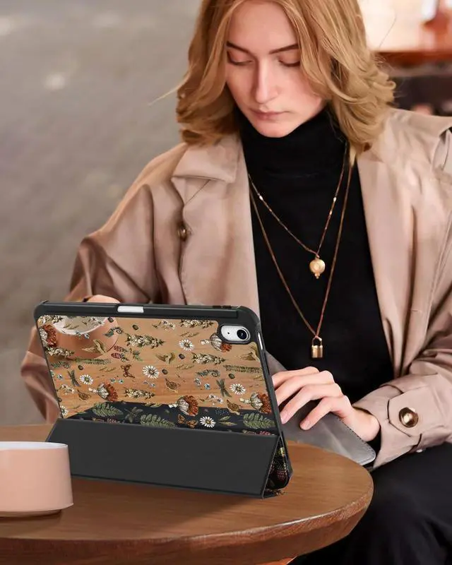 Alt view image 6 of 6 - for iPad A16 Case/10th Generation Case - 10.9 Inch 2022 Trifold Tablet Case with Pen Holder for Women Girly Cute Aesthetic Auto Wake/Sleep Funda for iPad 11 Inch 2025 Mogu Plants
