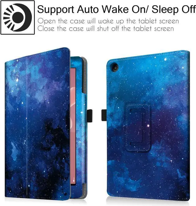 Alt view image 7 of 7 - Folio Case Cover for PREVIOUS Generation 8 Fire HD 8 Tablet [8th / 7th / 6th Generation 2018/2017 / 2016 Release ] (BlueSky)