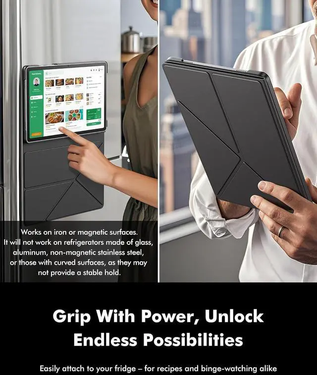 Alt view image 5 of 7 - Case for  Galaxy Tab A9+/A9 Plus 11 Inch 5G Slim Foldable Book-Style Cover with Horizontal and Vertical Stand Protective Case for Galaxy Tab A9 Plus Tablet (2023) Black