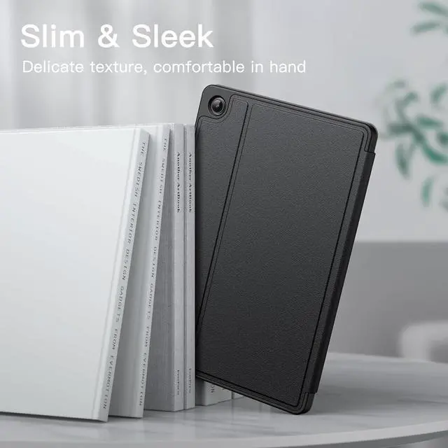 Alt view image 4 of 6 - Case for  Galaxy Tab A9+ / A9 Plus 11-Inch 2023 Slim Folio Stand Protective Tablet Cover Multi-Angle Viewing Auto Wake/Sleep (Black)