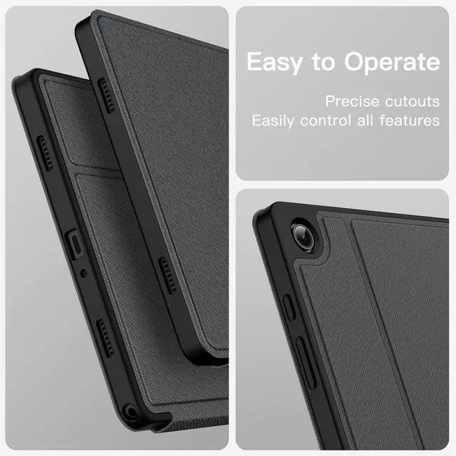Alt view image 5 of 6 - Case for  Galaxy Tab A9+ / A9 Plus 11-Inch 2023 Slim Folio Stand Protective Tablet Cover Multi-Angle Viewing Auto Wake/Sleep (Black)