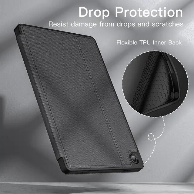 Alt view image 6 of 6 - Case for  Galaxy Tab A9+ / A9 Plus 11-Inch 2023 Slim Folio Stand Protective Tablet Cover Multi-Angle Viewing Auto Wake/Sleep (Black)