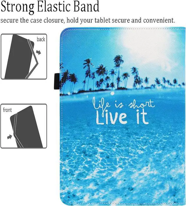 Alt view image 3 of 7 - Universal 10 10.1 11 Inch Android Tablet Case Multi-Angle Viewing Stand Case Cover with Hand Strap for 9.5-11 Inch Tablet Beach