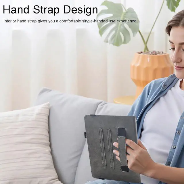 Alt view image 6 of 7 - Universal 10 10.1 11 Inch Android Tablet Case Multi-Angle Viewing Stand PU Leather Case for 10 10.1 11 Inch and More 9.5 - 11.0 Tablet Purple Butterfly