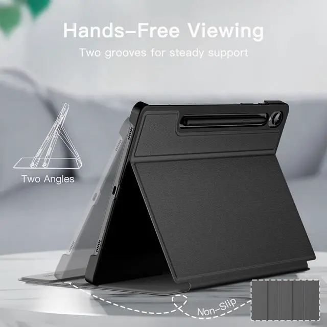 Alt view image 3 of 6 - Case for  Galaxy Tab S9 11-Inch with S Pen Holder Slim Folio Stand Protective Tablet Cover Multi-Angle Viewing (Black)